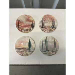 CoasterStone Set of‎ 4 Drink Coasters Absorbent Southwest Cactus
